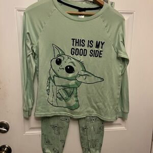 Star Wars Mint Green Pajama Set with Baby Yoda Print